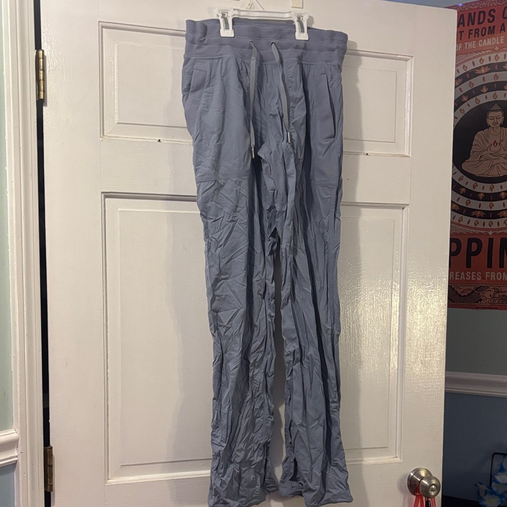 Light Gray blue lulu Lemmon dance studio pants